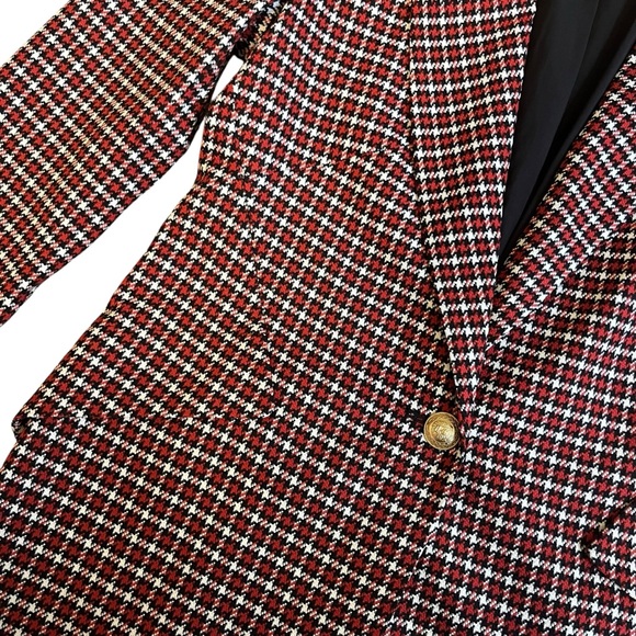 L’Agence Chamberlain Check Peaked Lapel Blazer in Burnt Sienna size 4 - Picture 5 of 8